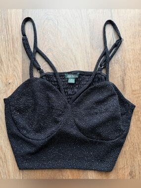 WILD FABLE | Sparkly Bralette Crop Top | Glitter Knit Cami | Y2K Party Tank